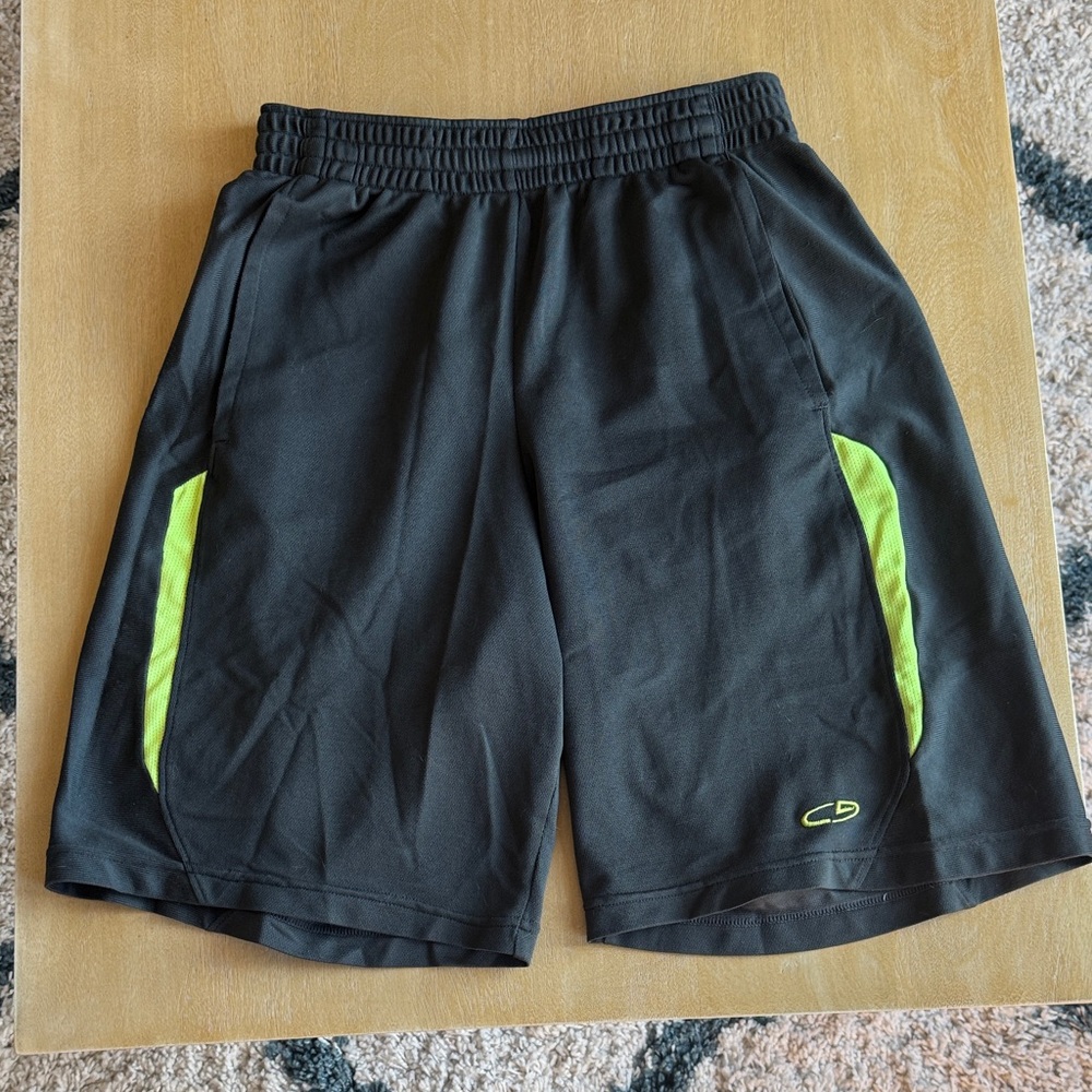 C9 by Champion Men's Gray Shorts with Yellow Accents - Size Small